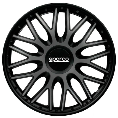 Afbeelding van Sparco 4 Delige Wieldoppenset Roma 15 inch grijs/zwart