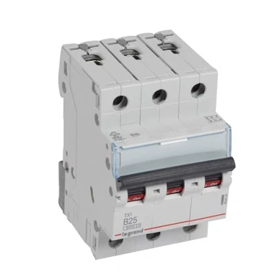 Afbeelding van Legrand installatieautomaat tx3 3p b25a 6000a 3modules 403404