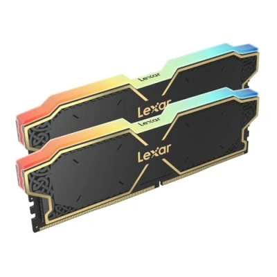 Afbeelding van Lexar THOR RGB DDR5 RAM 32 GB Kit (2x16GB) 6000 MHz, DRAM 288 pins UDIMM desktopgeheugen, high performance gaming computergeheugen ondersteunt Intel XMP 3.0/AMD Expo, On die ECC, 1.35V