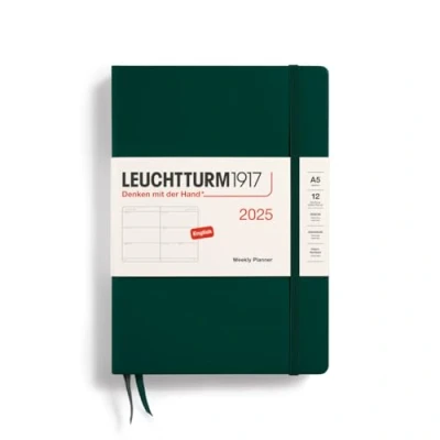 Afbeelding van Leuchtturm1917 Weekly Planner A5 Medium 12 maanden 2025 Hardcover Forest Green