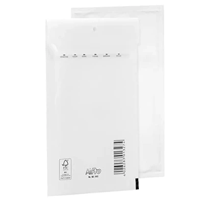 Afbeelding van Bantex Set van 10 bubbelenveloppen, gevoerde enveloppen, B2 (225 x 140 mm) 12/B, wit, luchtkussens, zakken met zelfklevende sluiting