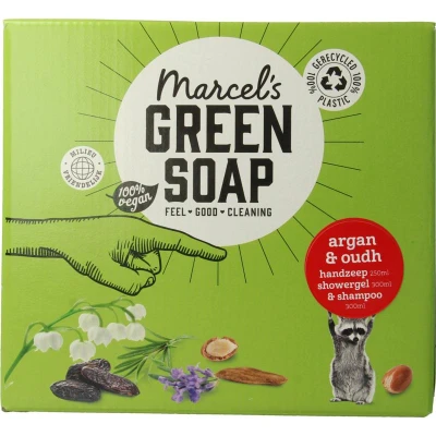 Afbeelding van 6x Marcel&#039;s Green Soap Giftbox Argan&amp;Oudh 3 stuks
