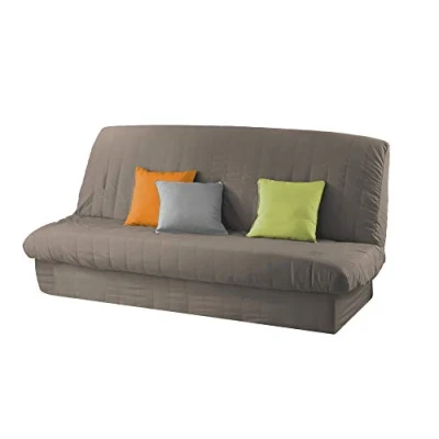Afbeelding van Douceur d&#039;Intérieur 1603199 Mat slaapbank met Taupe polyester basislengte 185 tot 200 cm en breedte 120 140