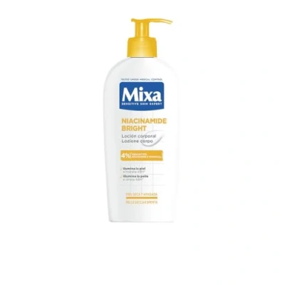 Afbeelding van Mixa Feuchtigkeitsspendende Körperlotion, für trockene und stumpfe Haut, hydratisierte Haut 48H, strahlend gleichmäßig, mit 4% Niacinamid, Vitamin Cg Sheabutter, Niacinamide Bright, 400 ml
