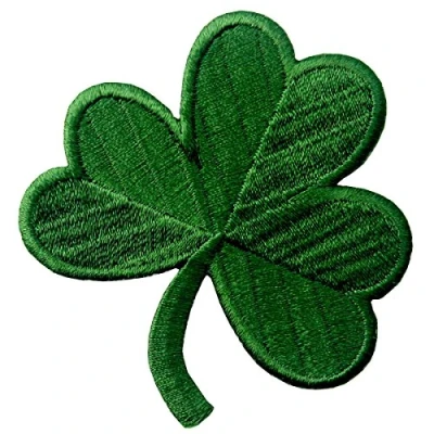 Afbeelding van Irish Clover Dark Green Embroidered Emblem Lucky Shamrock Iron On Sew Ireland Patch