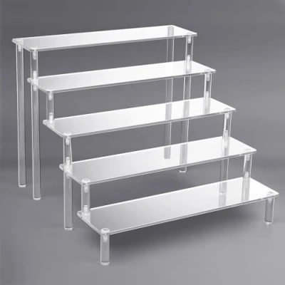 Afbeelding van Sarsumir acryl displaystandaard, 5 traps transparant display, riser, display voor figuren, cupcake, nagellak, specerijen, parfum (30 x 32 25 cm)