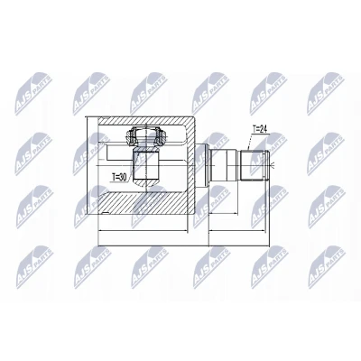 Afbeelding van Homokineet reparatie set, aandrijfas NTY NPW ME 025