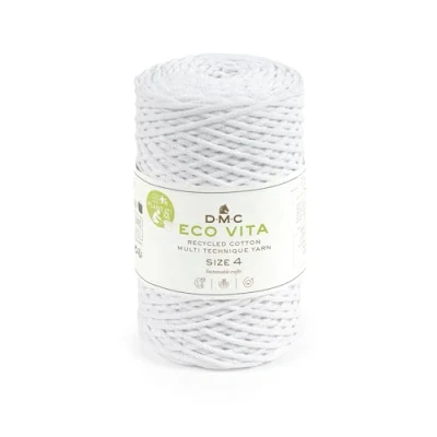 Afbeelding van DMC Nova Vita 4, wit haak breien macramé garen, 250g