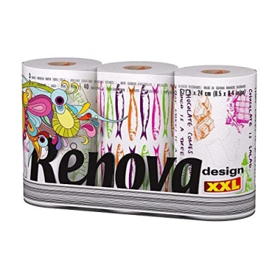 Afbeelding van RENOVA Design XXL papieren handdoek 3 rollen