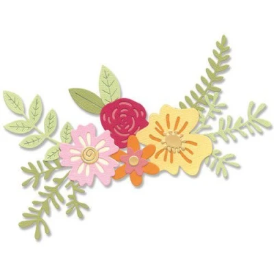 Afbeelding van Sizzix Thinlits Die Set 15PK Floral Cluster 666118 Jess Slack (01 23)