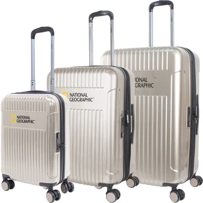 Afbeelding van National Geographic Kofferset 3 Delig Reiskoffer Set Harde Trolleyset Transit Champagne Goud