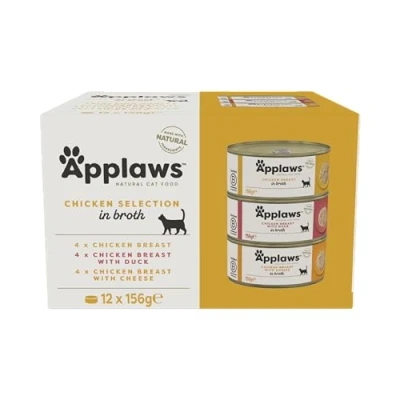 Afbeelding van Applaws Cat Tin (12x156g) Chicken Selection Broth Multipack