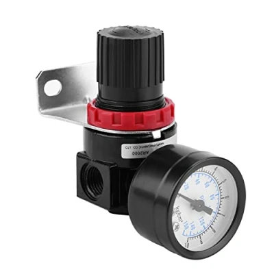 Afbeelding van Haofy Luchtdrukregelaar, G1/4 Pneumatische Regulator Verstelbare Luchtdruk Compressor Controle Klepmeter met Beugel