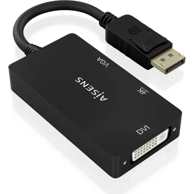 Afbeelding van Adapter DisplayPort naar VGA / HDMI DVI D Aisens A125 0861 Zwart