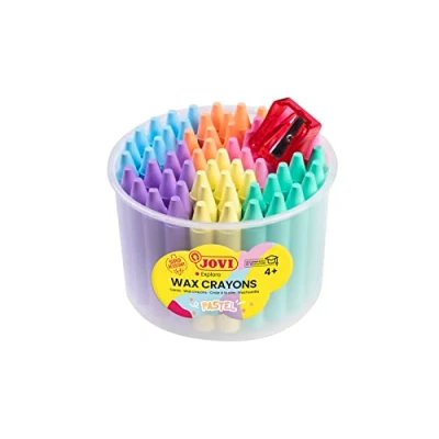 Afbeelding van Jovi Jumbo was, 60 stuks dikke, afgeronde was + puntenslijper, pastelkleuren, zeer robuust, vlekvrij (980/60P)