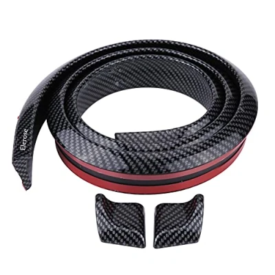 Afbeelding van spoiler lip carbon achterspoiler universele zwarte auto koolstofvezel zacht rubber 1,5 m achterdak romp vleugel lippensticker