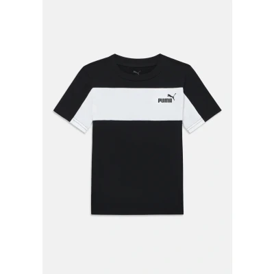Afbeelding van Puma Block Small LOGO TEE Unisex Sport Tshirt voor kinderen, Maat: 128, Black