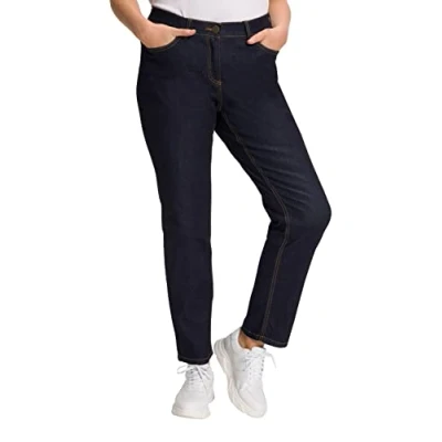 Afbeelding van Ulla Popken Slim jeans voor dames, donkerblauw (dark blue denim), 53W / 30L