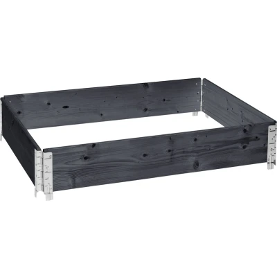 Afbeelding van Garronda Palletrand 120x80x20cm Antraciet Bloemen Kruiden Palletframe Natuurlijke Verhoogde Bloembedden GD BUD PAL