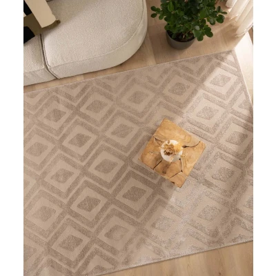 Afbeelding van Scandinavisch Tapijt/Vloerkleed Contour Diamond Beige 120x170 Cm