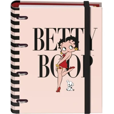 Afbeelding van Dohe Betty Boop Ordner met 4 ringen, 100 vellen, A4, rubberen sluiting, gekleurde tabbladen, documentenvak, papier 90 g/m², compressor, schoolmateriaal
