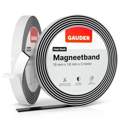 Afbeelding van GAUDER Magneetband Magneetstrip Extreem Zelfklevend Magneetrol (3 m)