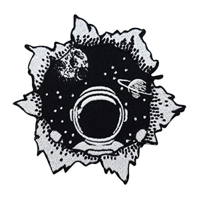 Afbeelding van Astronaut in één gat patch om op te strijken, ruimtepleisters, alien strijkpatches, Ufo patches, Nasa voor jeansjassen Finally Home