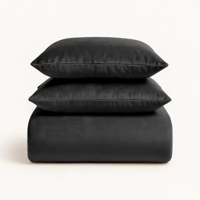 Afbeelding van Zwart velvet dekbedovertrek: luxe uitstraling, comfortabel slapen Y not 1 Persoons 140x200/220