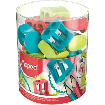 Afbeelding van Maped potloodslijper Vivo 2 gaats, geassorteerde kleuren, doos van 30 stuks slijper