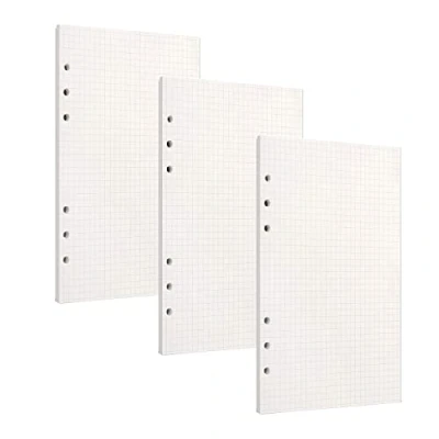 Afbeelding van PALUDO 3 Verpakkingen A6 Geruit Navulpapier, 135 Bladen Reserve Vellen Papier Blanco, 6 Gaten Nachvullen Inlegvellen Los Notitiepapier voor Filofax Notitieboek Ringboeken