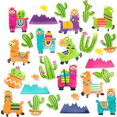 Afbeelding van Baker Ross Llama foam stickers 200 stuks, voor kinderen om te knutselen, creëren en decoreren (FC411)