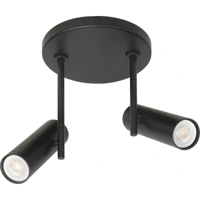 Afbeelding van Opbouwspot rond 2lichts mini Gu10 zwart