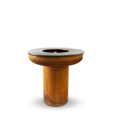 Afbeelding van BonFeu BonBiza XL Corten Buitenkoken met Plancha Barbecue 98x98x100 cm