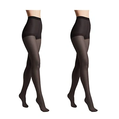 Afbeelding van Conte elegant 2 pack duurzame semi matte damespanty&#039;s dunne met gemarkeerde slipjes gladde SOLO 20 kleur Zwart Maat 4