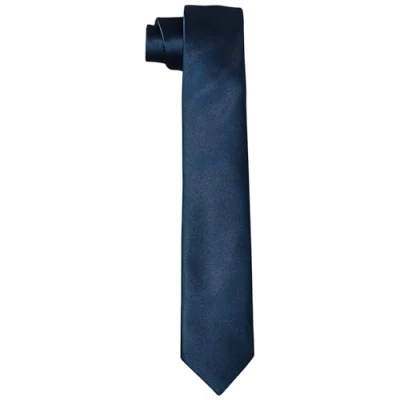 Afbeelding van DonDon stropdassen voor heren handgemaakt zijde look 6 cm Middernacht blauw