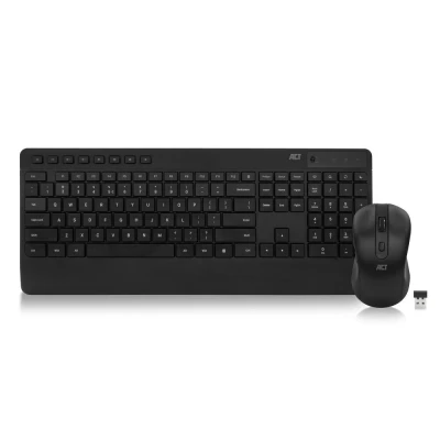 Afbeelding van ACT Draadloos toetsenbord en muisbundel (Qwerty). stille klik. milieuvriendelijk. gemaakt van gerec