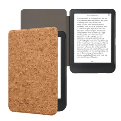 Afbeelding van kwmobile Kurken hoesje geschikt voor Kobo Clara BW / Colour Beschermende e reader Flip Cover In lichtbruin