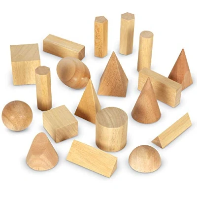 Afbeelding van Learning Resources Houten Geometrische Vaste Stoffen 19 Stuk Set