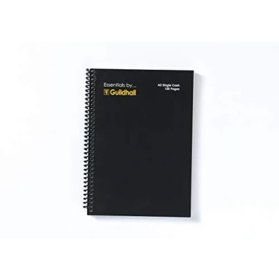 Afbeelding van Exacompta Ref GES761Z Guildhall Essentials Wire bound Single Cash Account Book, A5, 148 x 210mm, 192 pagina&#039;s van 80gsm voorgedrukt papier Ontvangsten, uitgaven, samenvattingen