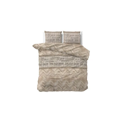 Afbeelding van SleepTime Dekbedovertrek visgraat zand 2_200x200/220