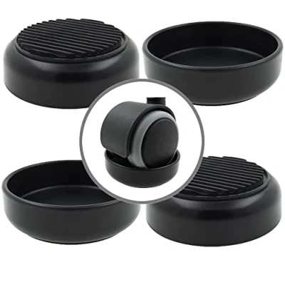 Afbeelding van Lifeswonderful 4x Rubber Base Black Castor Cups Antislip Bescherm uw vloeren en voorkom dat meubels bewegen of rollen