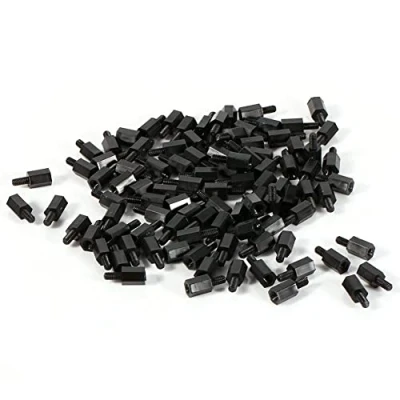 Afbeelding van M3 Spacers Mannelijk/Vrouwelijk 100st Zwart Nylon Hex Assorti Set 8mm + 6mm
