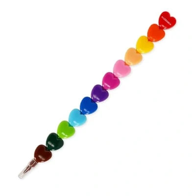 Afbeelding van Legami 12 stapelbare kleurpotloden, verschillende kleuren om in te kleuren, kleurpotloden voor kinderen, pastelkrijt hartvorm, Dream Colour