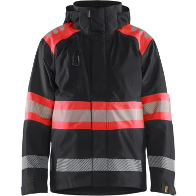 Afbeelding van High Vis Shell Jacket Zwart/Fluor Rood Blåkläder