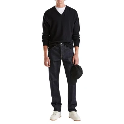 Afbeelding van United Colors of Benetton Merino Vneck Trui, Heren, Maat: Small, Black