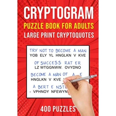 Afbeelding van Cryptograms Puzzle Books for Adults: 400 Large Print Cryptoquotes / Cryptoquips Puzzles