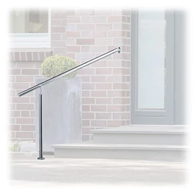 Afbeelding van Relaxdays trapleuning edelstaal leuning trap binnen en buiten roestvrij staal RVS 1500 mm