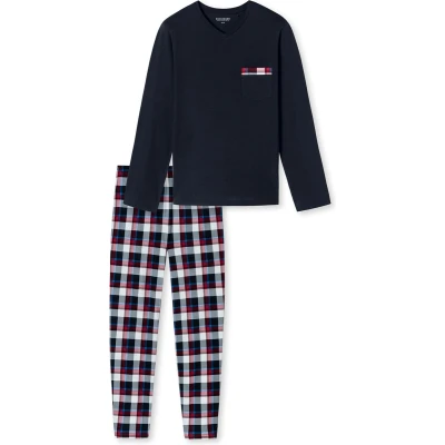 Afbeelding van Schiesser SET Pyjama Blau rot, Heren, Maat: 52, rot