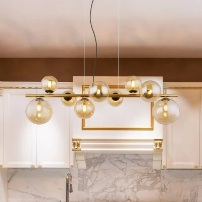 Afbeelding van Globo Hanglamp Riha zwart met goud 56135 9H