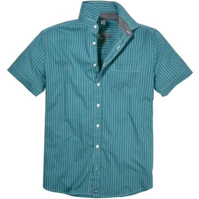 Afbeelding van Jan Vanderstorm gestreept loose fit overhemd PERTTU Plus Size petrol